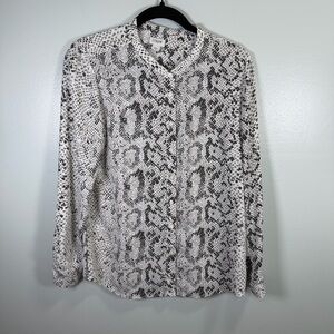 J.‎ Crew Black and White Animal Patterned Button Down Shirt Sz Small
